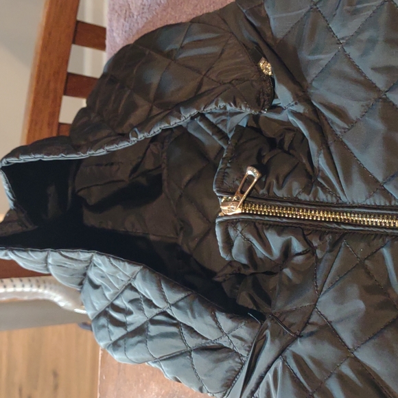 NEW Calvin Klein Women's Hooded Chevron Quilted Packable Down Jacket 3X - Picture 4 of 9